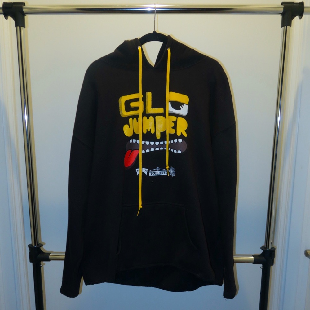 Glo Jumper Black and Yellow Graphic Hoodie